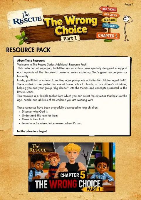 Cover of the The Wrong Choice: Part 1 resource pack